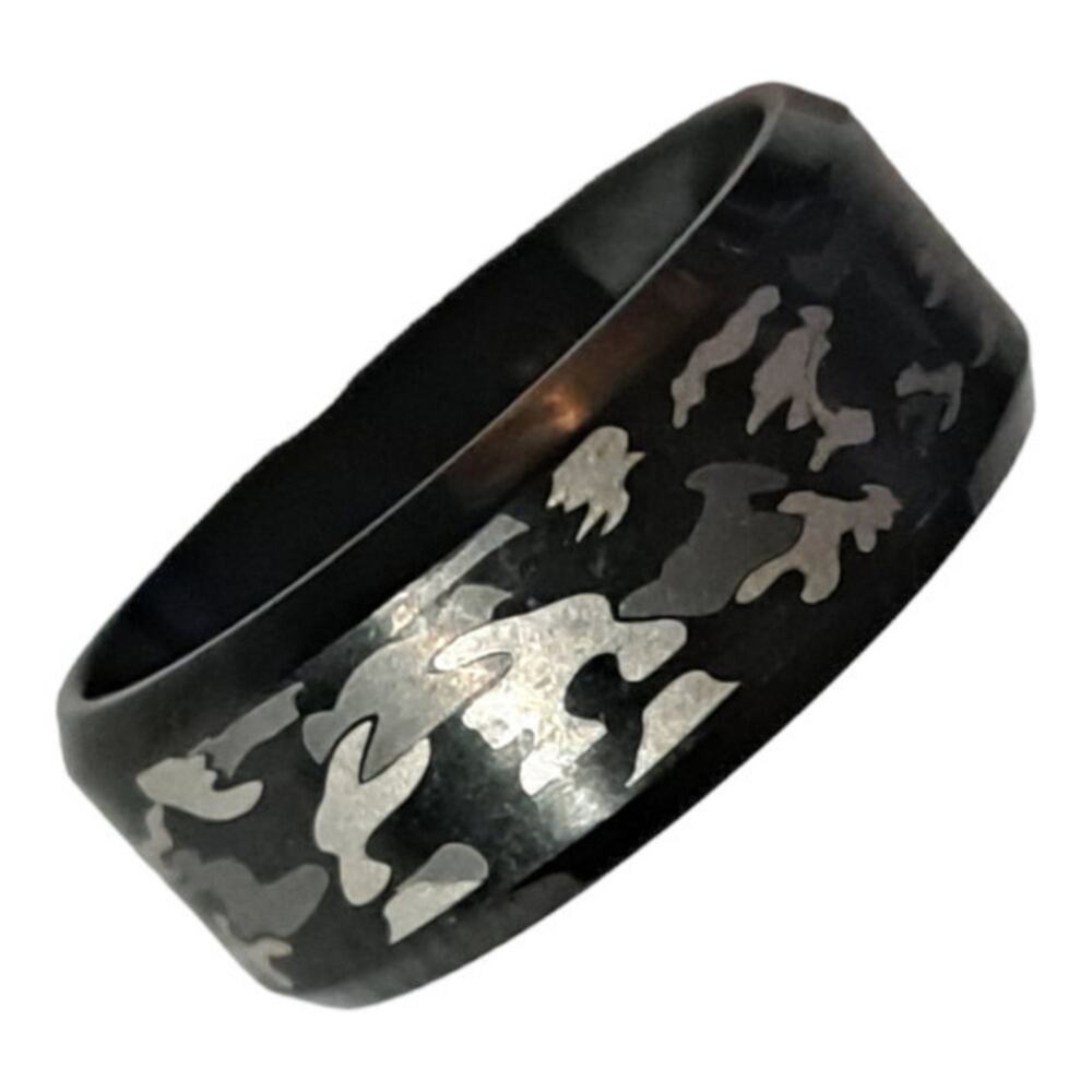 New 316L stainless steel comouflage ring size 6‎
